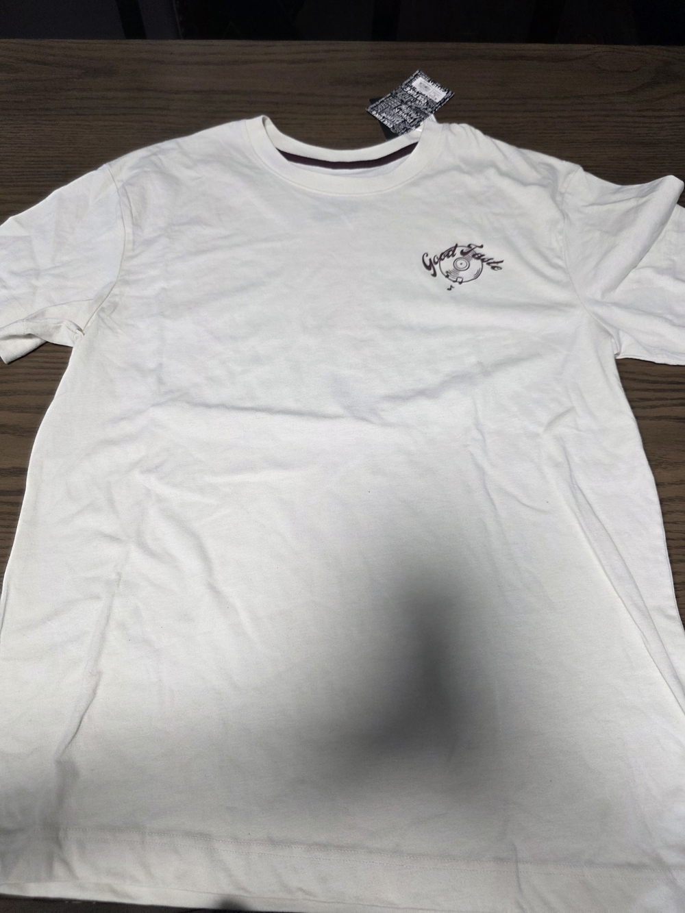 Target Men's Cream Crewneck Tee with Small Chest Logo